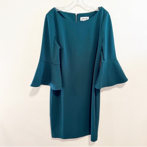 Jessica Howard Peplum Belle Sleeves Cocktail Work Wear Dress - Picture 8 of 8